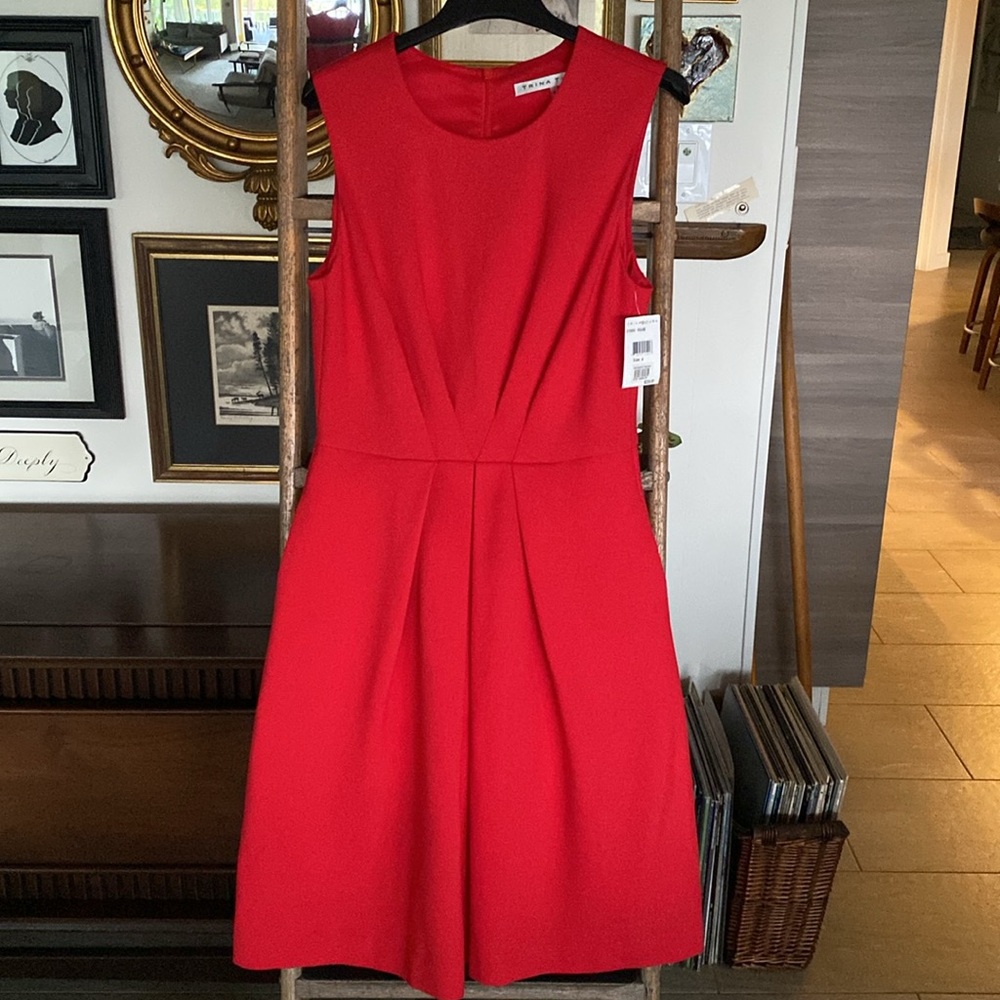 Trina Turk Fit & Flare Red Dress Size 4